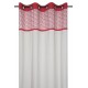 Draperie gri cu flori rosii