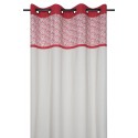 Draperie gri cu flori rosii