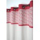 Draperie gri cu flori rosii