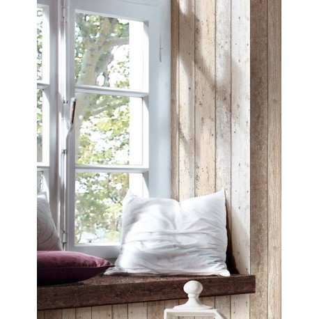 Amenajare cu Tapet Lemn Shabby Chic bej