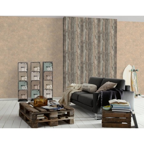 Decorare cu Tapet vlies Lemn rustic