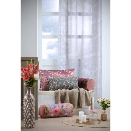 Decorare cu Perdea florala Boudoir alb-gri