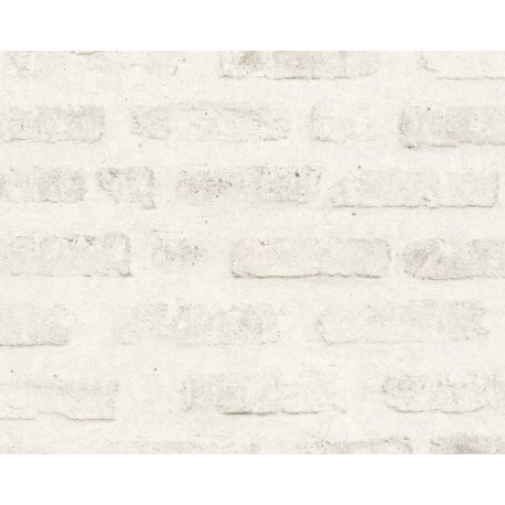 Tapet Caramizi vopsite alb-gri