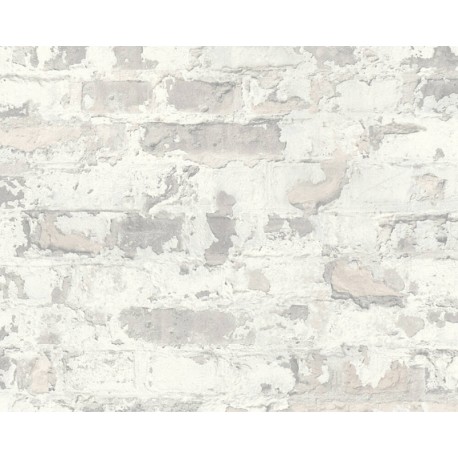 Tapet Caramida antica alb-gri