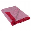 Patura canapea Wooly rosie cu franjuri