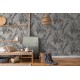 Tapet alb-negru cu plante exotice - decorare