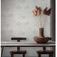 Tapet alb cu plante gri - decorare