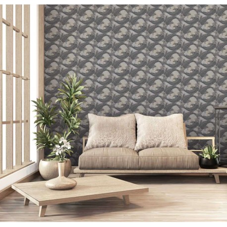 Tapet Zen Crapi Koi gri - decorare