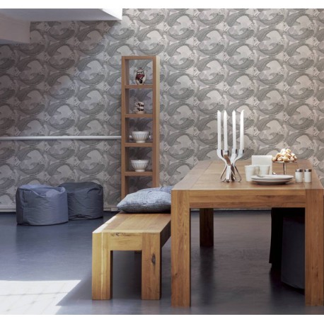 Tapet Feng Shui Crapi Koi gri - decorare