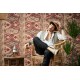 Tapet rustic etno rosu-bej - decorare