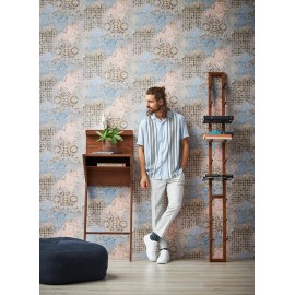 Tapet oriental mozaic bleu-bej