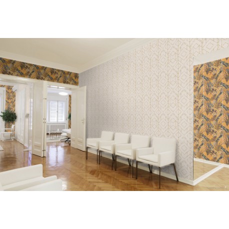 Tapet geometric Ava bej - decorare