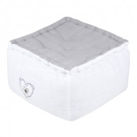 Perna podea pouf Pauline alb-gri