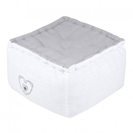 Perna podea pouf Pauline alb-gri