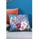 Perna turcoaz cu flori roz Oxana patrata - decorare