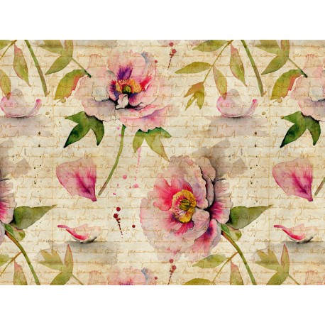 Fototapet Bujori Shabby Chic