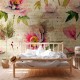 Fototapet Bujori Shabby Chic - decorare