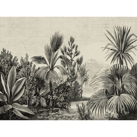 Fototapet alb negru Jungla