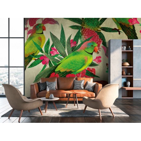 Fototapet design Papagali verzi - decorare