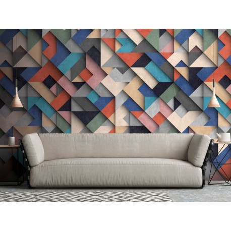 Fototapet geometric multicolor - decorare