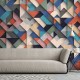 Fototapet geometric multicolor - decorare