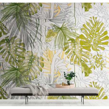 Fototapet Jungla exotica Monstera - decorare