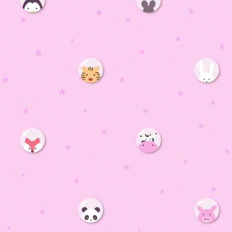 Tapet roz cu stelute si animale