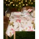 Fata de masa Fresia cu flori roz - decorare