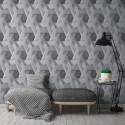 Tapet 3D cu model geometric gri