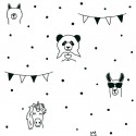 Tapet copii Ursi Panda alb-negru