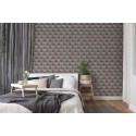 Tapet geometric Retro bej-gri