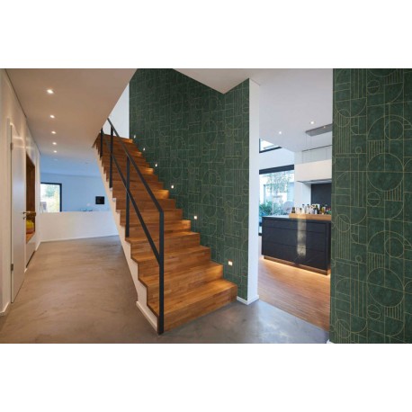 Tapet verde Art Deco - decorare