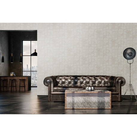 Tapet Art Deco alb - decorare