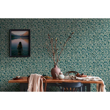 Tapet etno turcoaz - decorare