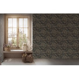 Tapet baroc negru cu aspect textil