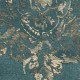 Tapet baroc albastru cu aspect textil - detaliu