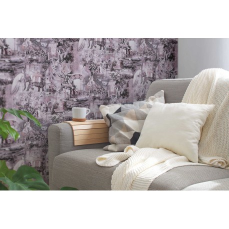 Tapet oriental vintage cu elefanti - decorare