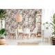 Tapet tropical cu flori si pasari - decorare