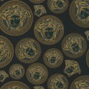 Tapet Versace - Medusa negru-auriu