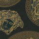 Tapet Versace - Medusa negru-auriu - detaliu