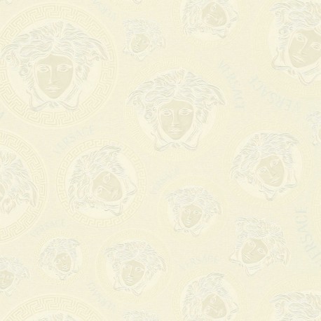 Tapet Versace - Medusa alb-crem