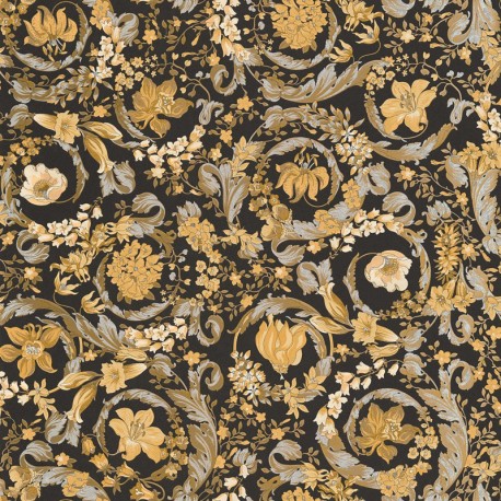 Tapet Versace Baroc negru-auriu