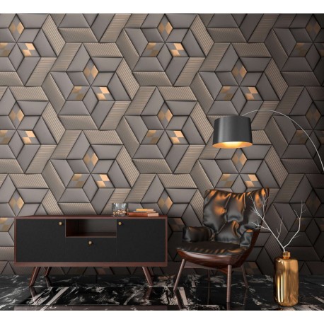 Fototapet abstract gri cu efect 3D - decorare
