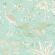 Fototapet verde cu pauni si flamingo - detaliu