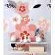 Fototapet cu flori mari stilizate - decorare