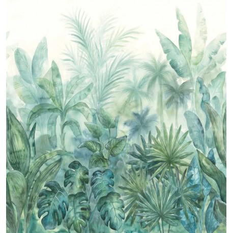 Fototapet Frunze tropicale in acuarela