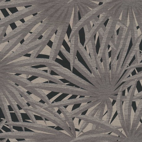 Tapet gri-negru Plante tropicale