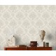 Tapet clasic metalizat alb-argintiu - decorare