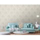 Tapet clasic metalizat alb-argintiu - decorare