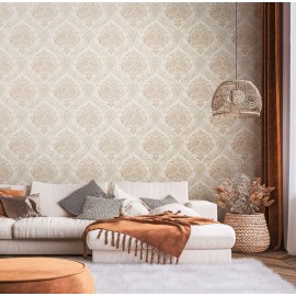Tapet clasic metalizat crem-auriu